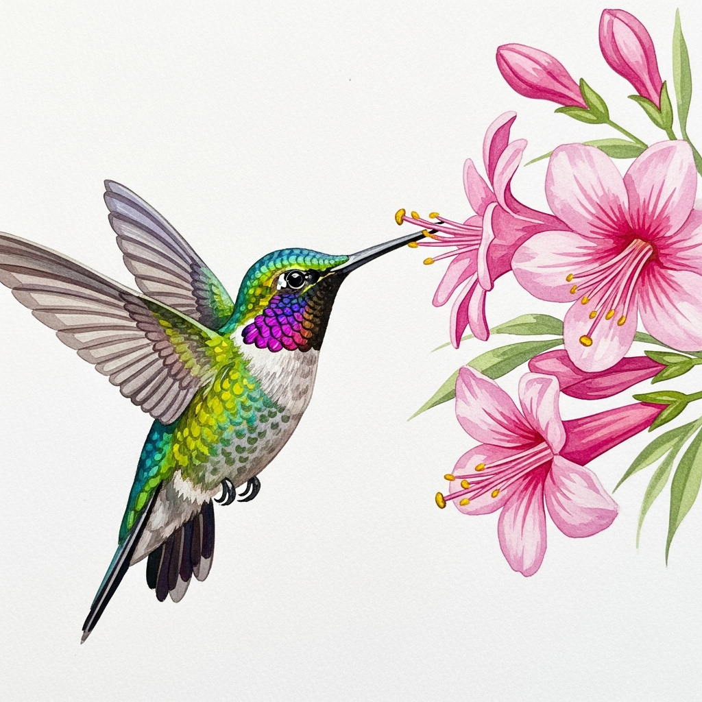 Колибри — работа ученика