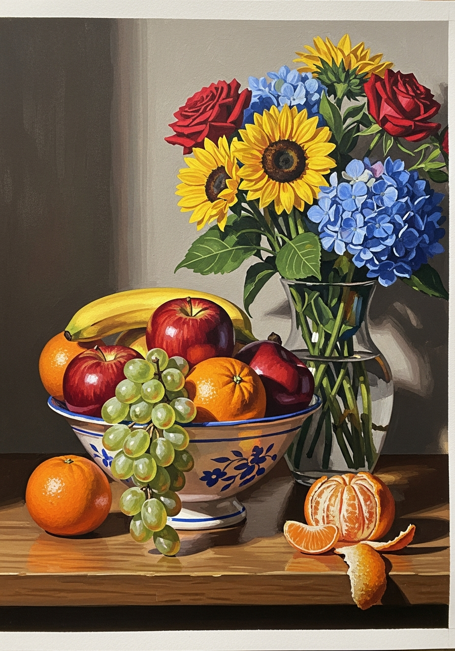 Натюрморты гуашью